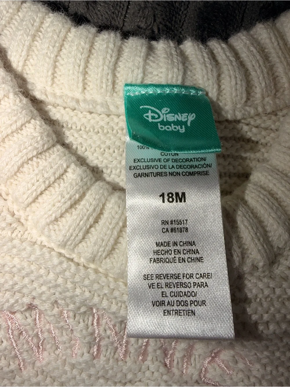 Minnie Mouse Sweater with Pink Ribbed Leggings